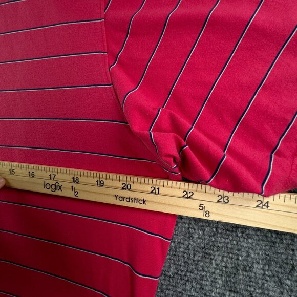 B. Draddy Men Short Sleeve Polo Shirt Striped Adult Stretch Medium Red Blue - Picture 6 of 12